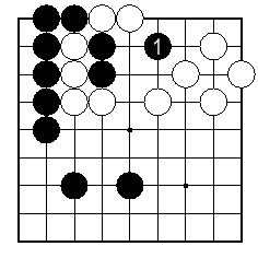 アタリにせず、相手の石の対角線上に打つ