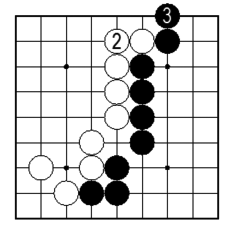 コツ：自分の地に入ってくるのを防ぐオサエ