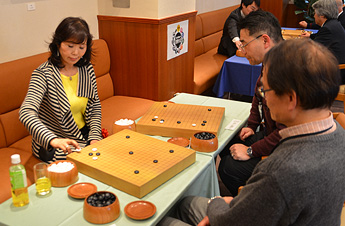 小川審判長との指導碁風景